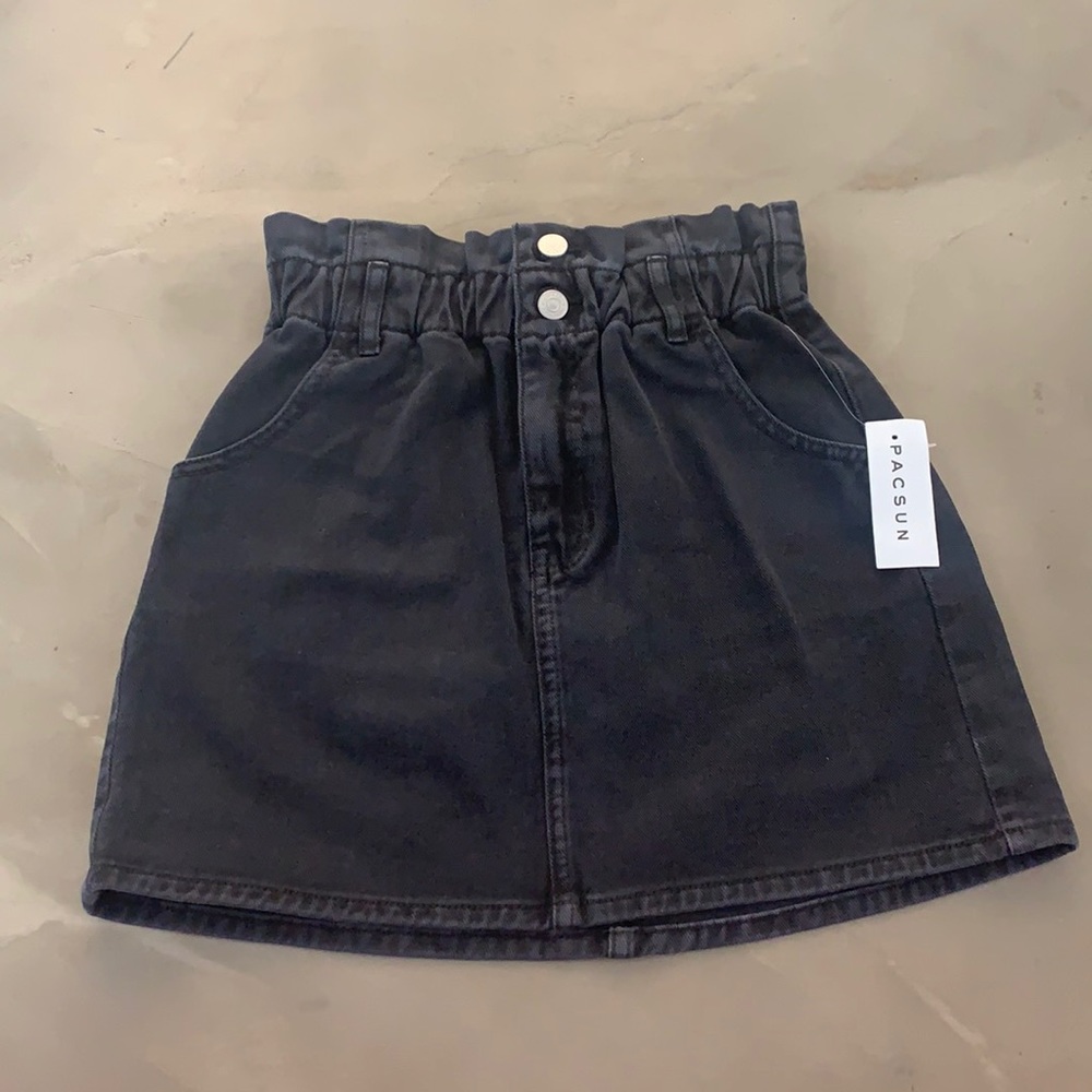 black pacsun jean mini skirt XS stretchy waist